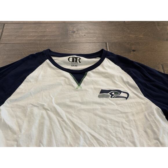 Seattle Seahawks NFL x Darius Rucker Collection Cream Navy Long Sleeve Shirt XL - Picture 5 of 8